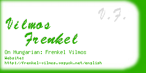 vilmos frenkel business card